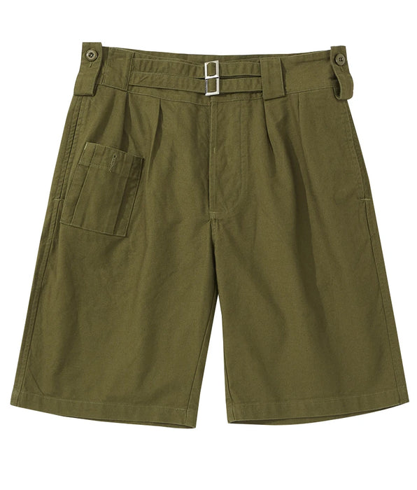 Vintage Gurkha Shorts Men's Safari Style Retro Knee-length Shorts