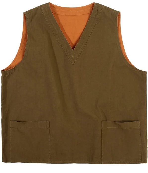 Solid Color Reversible Vest for Men - Streetwear Casual Outerwear