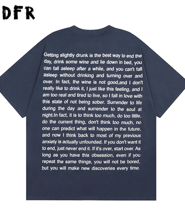 Letter Print Short Sleeve T-shirt - Streetwear Style