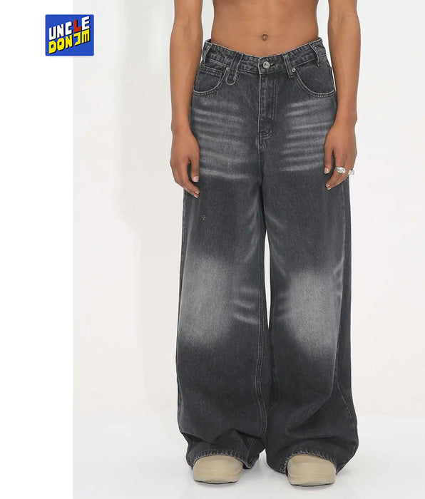 Washed Retro Straight Wide-leg Pants Baggy Denim Jeans - Y2K Style
