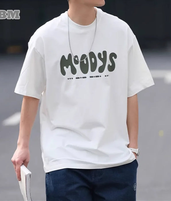 Japanese Streetwear Loose Letter Print T-Shirt - Cotton Casual Tops