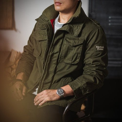 Crush on Retro - Crush on Retro - Mens M-65 Jacket Loose Armbands Double Collar Military Tactical Style Classic Male Outfits - Givin