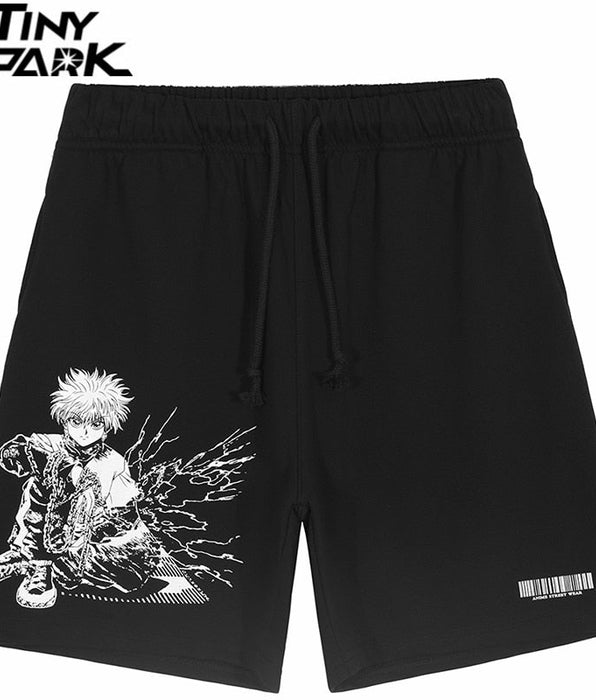 Tiny Spark - Tiny Spark - Men Streetwear Shorts Anime Shorts Harajuku Japanese Cartoon Jogger Shorts Cotton Track Shorts Sweatpants - Givin