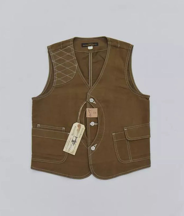 Vintage Cotton Twill Hunting Waistcoat with Game Pocket