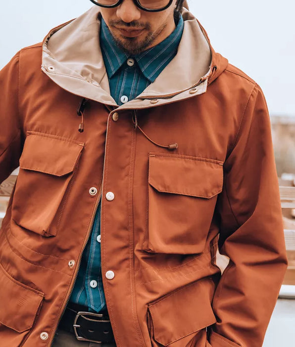 Men's Mountain Parka Vintage-inspired Jacket in Burnt Orange