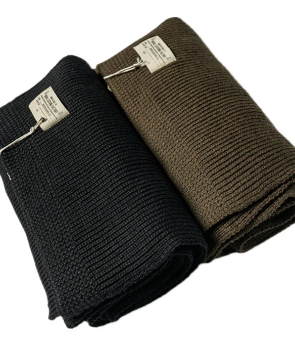 Bufanda militar de lana acanalada estilo vintage - Bufandas largas