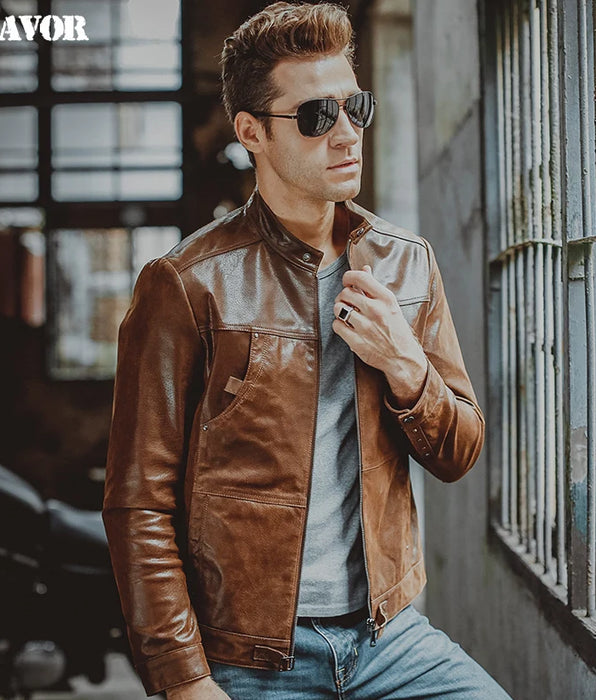 Chaqueta de piel de cerdo para hombre