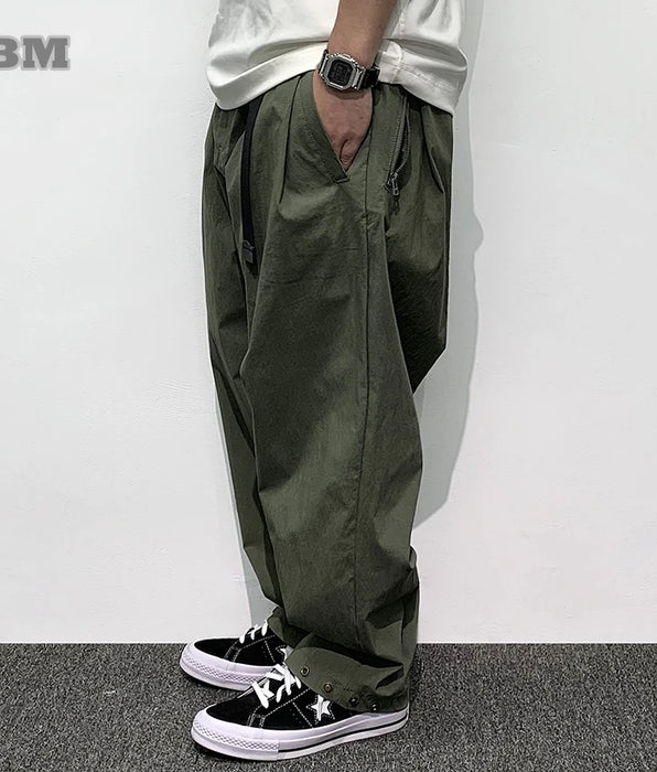 Japanese Streetwear Quick Drying Baggy Cargo Pants - Casual Trousers