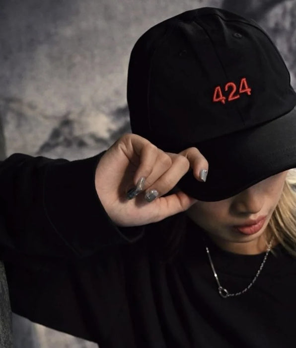 Streetwear Embroidery 424 Fourtwofour Sun Adjustable Black Baseball Cap Hat