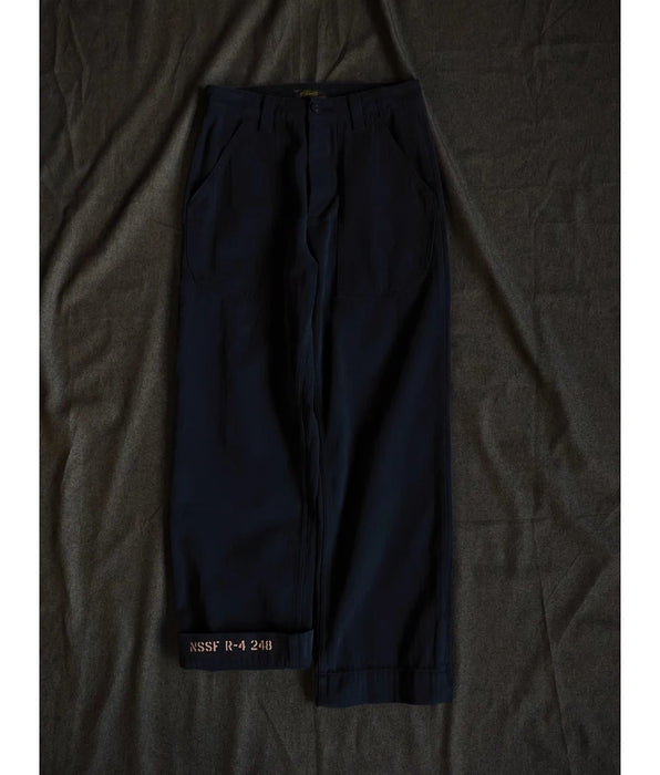 Pantalón de cubierta HBT azul marino en negro vintage - Pantalones de trabajo diario para hombre