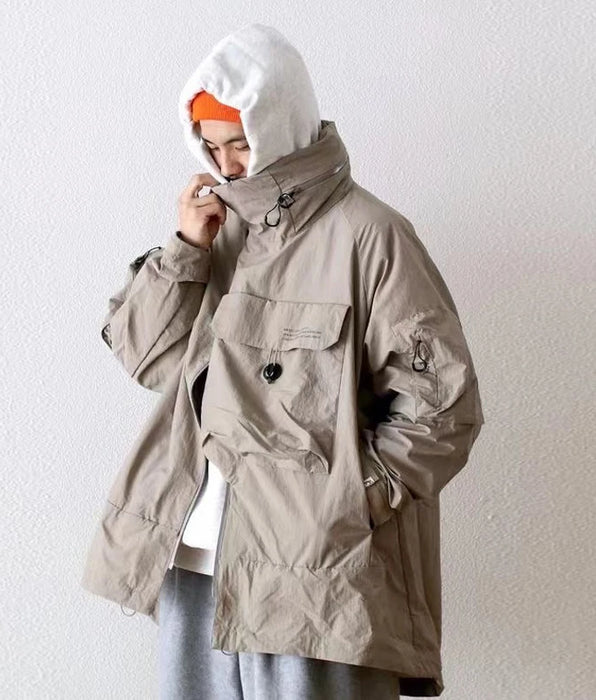 Comfy Japanese Trend Waterproof Hooded Silhouette Jacket