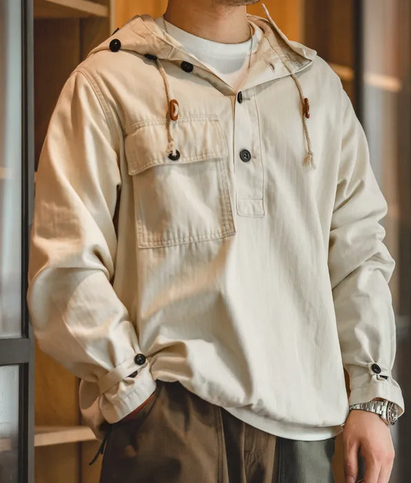 Retro Beige White Deck Suit Severe Weather Coat Charge Sweater Hoodie