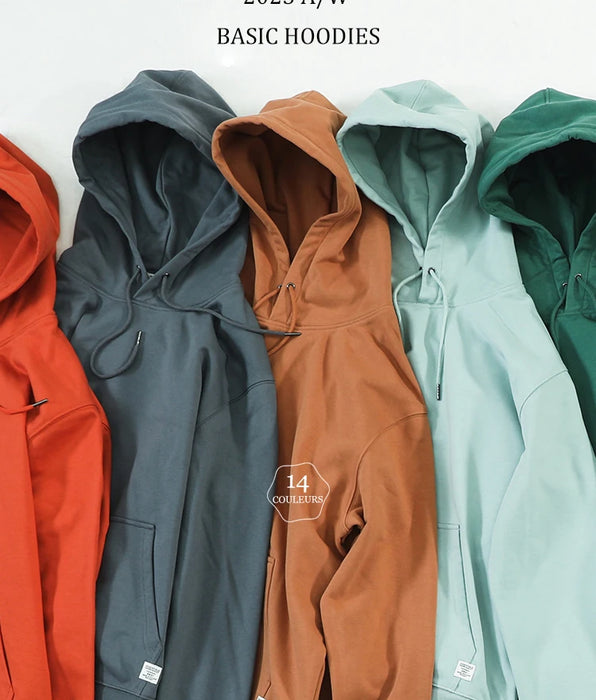 Thick Fabric Solid Basic Hoodies with Quality Jogger Texture