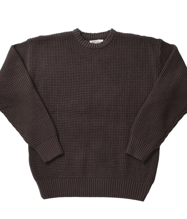 Men's O-neck Waffle Pattern Essential Sweater