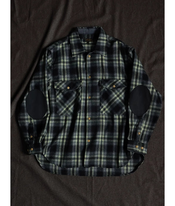 Men's Flannel Shirt Western Cowboy with Long Sleeves and Pocket - Plaid