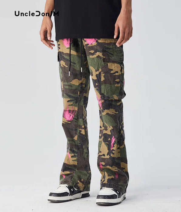Multi-pocket Camouflage Cargo Pants Overalls Men Retro Y2k Streetwear