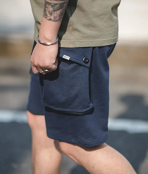 Shorts Cargo Joggers Azul Marino con Bolsillo Grande - Estilo Casual