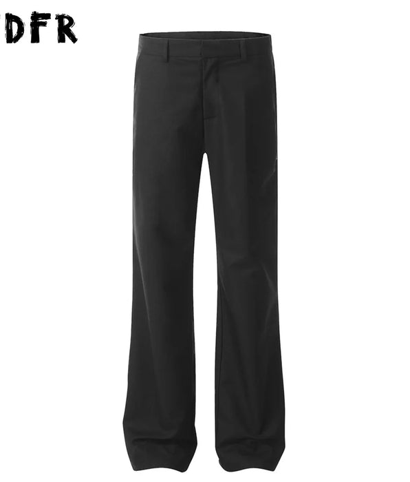 Solid Color Casual Flare Pants with Pocket - Men's Streetwear