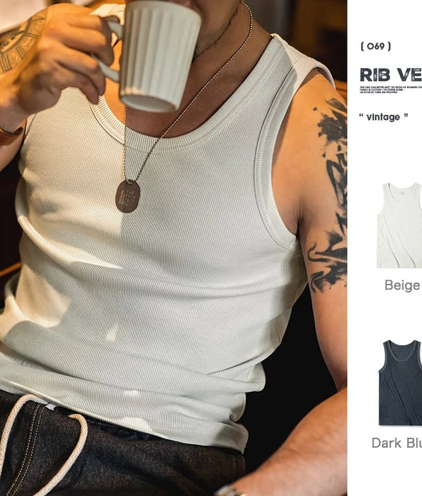 Men's Plain Tank Top Muscle Vest Sleeveless T-Shirt