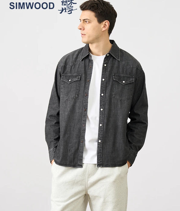 High Standard Series Oversize Washed Casual Western Denim Shirts