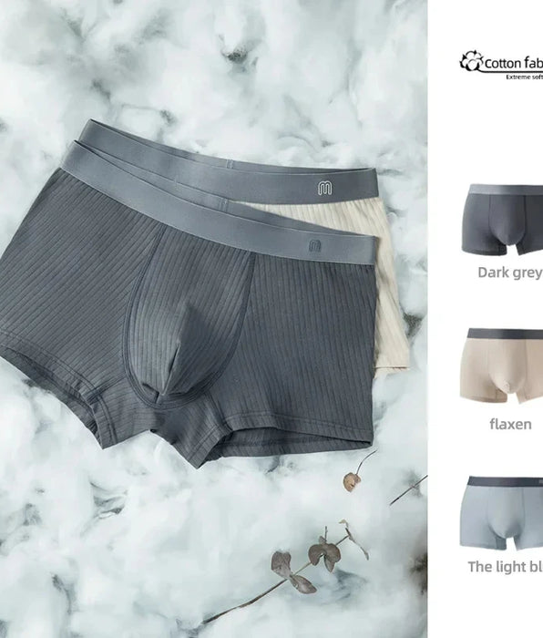 Men's Seamless Antibacterial Cotton Boxers Shorts - Large Size