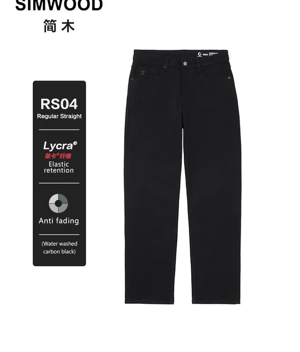 Regular Straight 14oz Lycra® Elastic Fabric Jeans Men Black