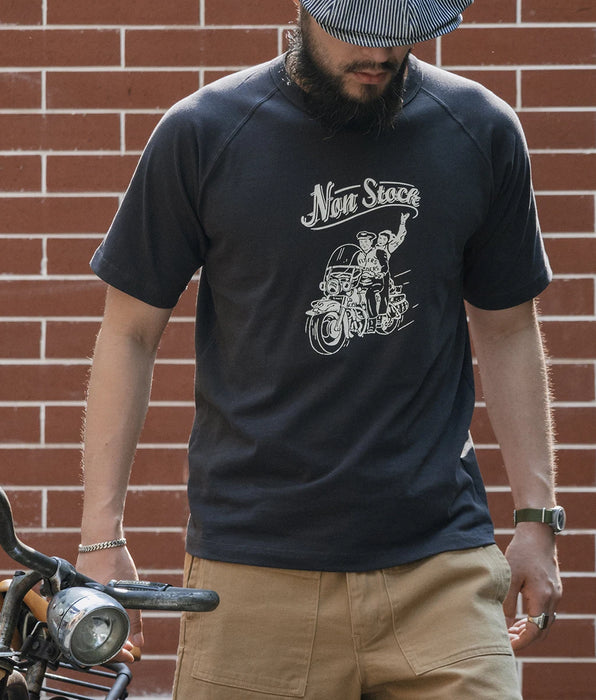 Motorcycle Graphic Tee Shirt - Biker Style Short Sleeve Print