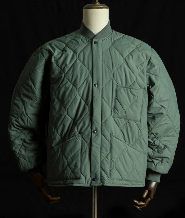 Quilted CWU 9/P Military Style Men's Liner Coat - Sage Green