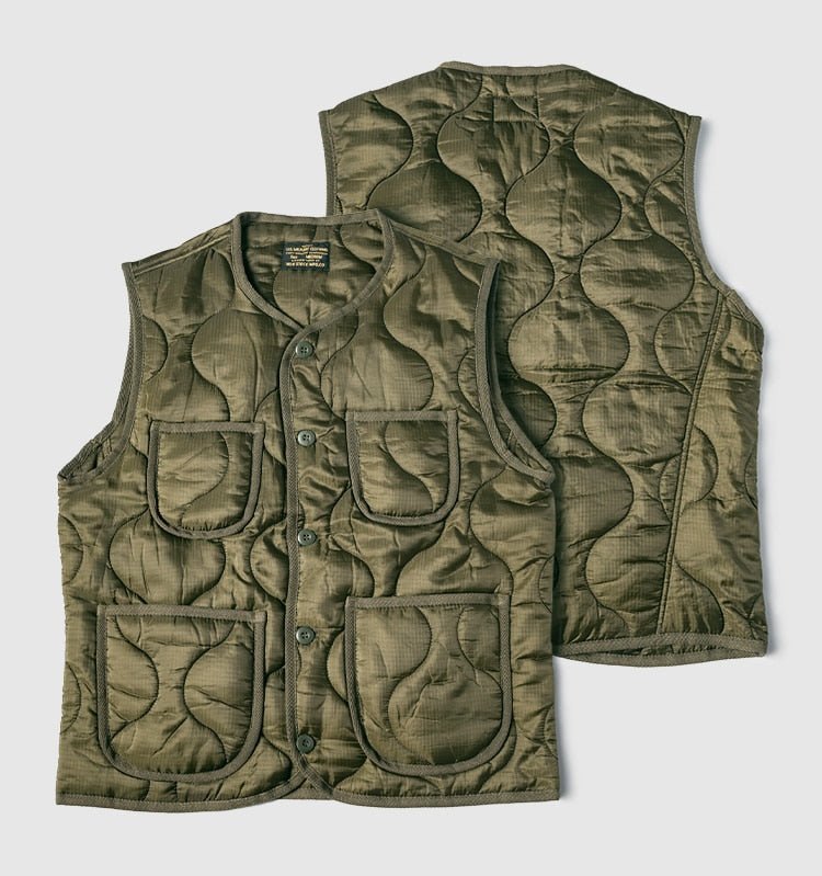 DearyLeZing - DearyLeZing - Non Stock Nylon Quilted Vest Military Uniform Lightweight Liner Mens Waistcoat - Givin