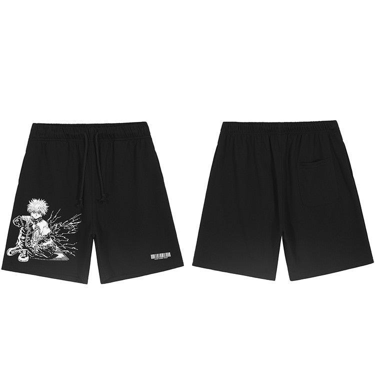 Tiny Spark - Tiny Spark - Men Streetwear Shorts Anime Shorts Harajuku Japanese Cartoon Jogger Shorts Cotton Track Shorts Sweatpants - Givin